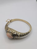 Bracelet Belle Époque or et argent avec corail rose circa 1900