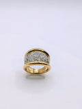 Bague bandeau pavée de diamants en or jaune 18 carats