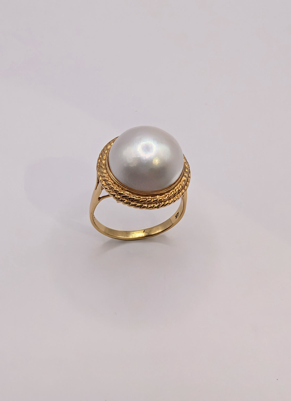 Bague Vintage en Or Jaune et Perle Mabé