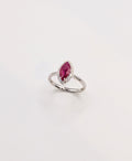 Bague Marquise en Or Blanc 18k Rubis et Diamants