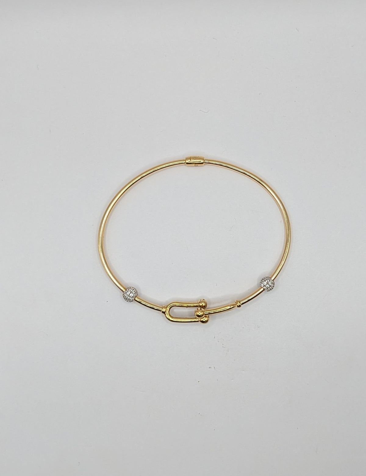 Bracelet Jonc en Or 18k et Oxydes de zirconium