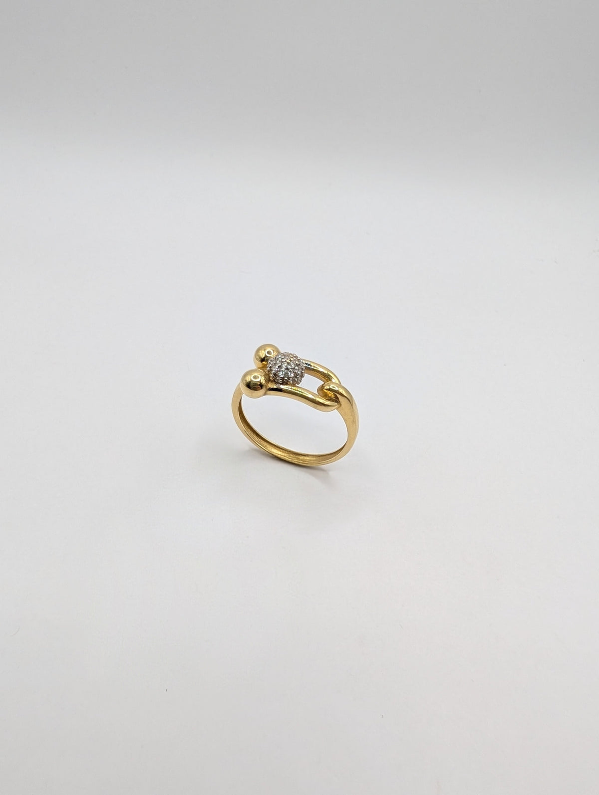 Bague jonc en Or 18k et Oxydes de Zirconium
