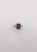 Bague Marguerite Or Blanc Tourmaline & Diamants