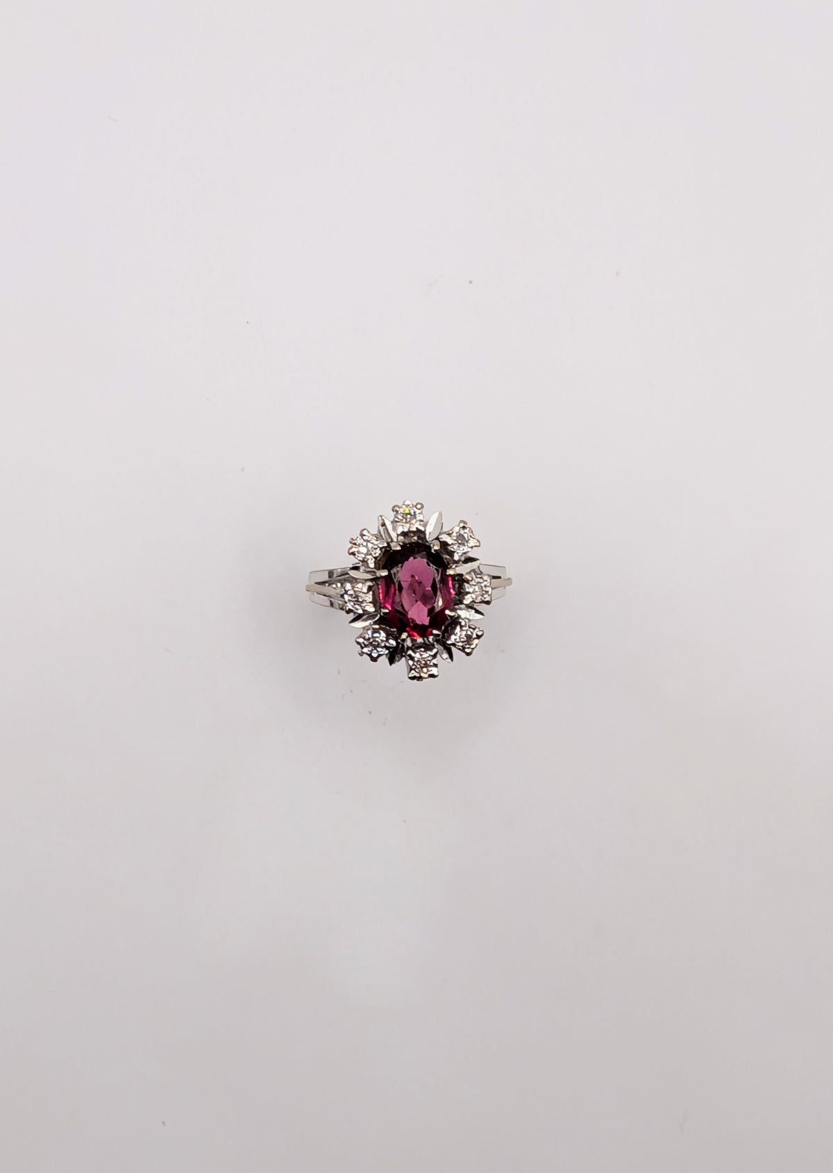 Bague Marguerite Or Blanc Tourmaline & Diamants