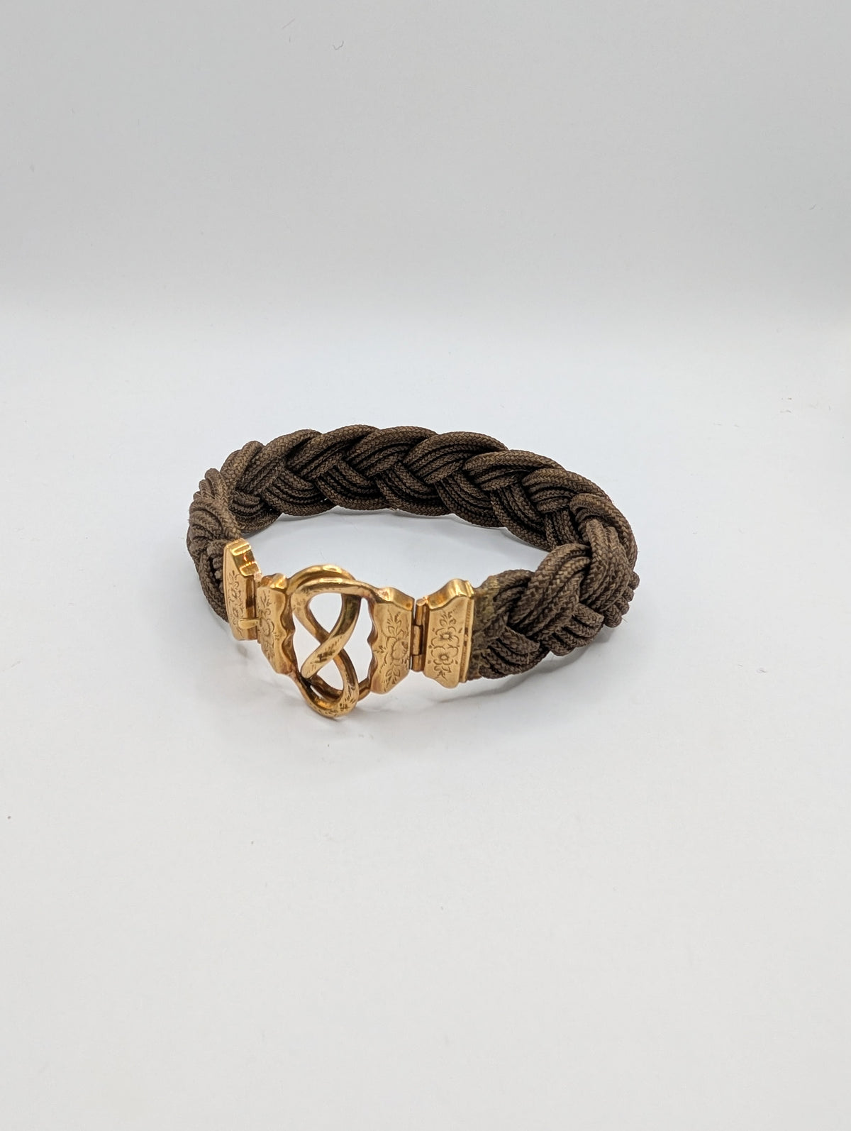 Bracelet XIXe en Or 18k et Cheveux