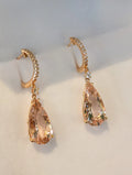 Boucles d'oreilles en or, Morganites et diamants
